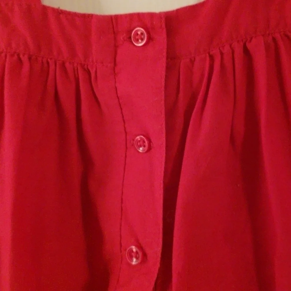 Gap Red and White Floral Top